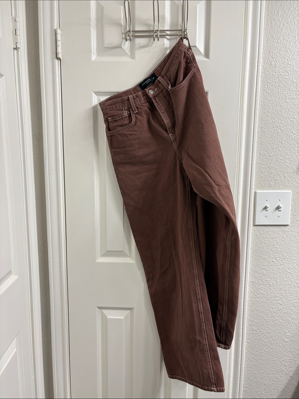 Just Black Denim Retro Straight Leg Jeans Brown